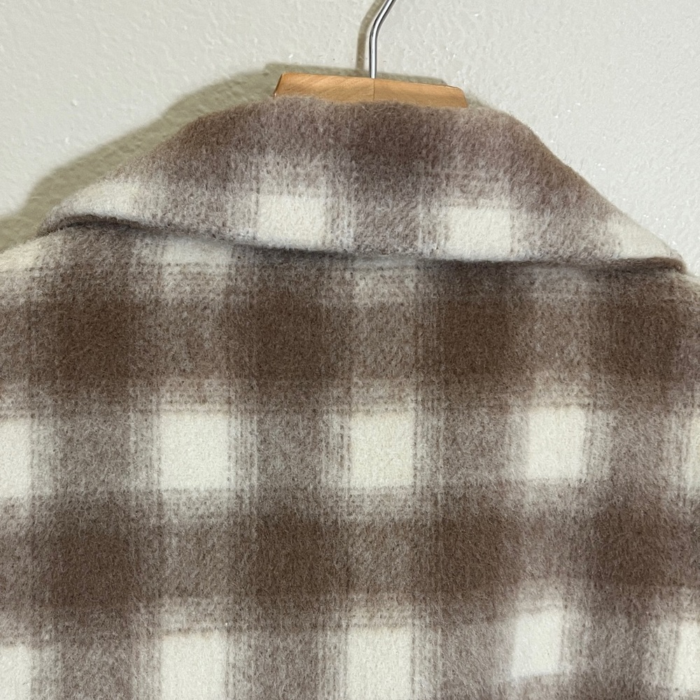 Vigoss Brown Cream Checkered Button Jacket - Picture 10 of 16